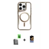 ieg™ iPhone 16 Pro Max Kılıf Yadigar Klasik Özel Seri - Siyah Buffer Hayalet Cam Ekran Koruyucu + Raze Metal Kamera Lens - SH