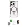 ieg™ iPhone 16 Pro Max Kılıf Yadigar Klasik Özel Seri - Siyah Buffer Hayalet Cam Ekran Koruyucu + Raze Metal Kamera Lens - SH