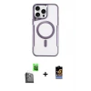 ieg™ iPhone 16 Pro Max Kılıf Yadigar Klasik Özel Seri - Siyah Buffer Hayalet Cam Ekran Koruyucu + Raze Metal Kamera Lens - SH