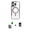 ieg™ iPhone 16 Pro Max Kılıf Yadigar Klasik Özel Seri - Siyah Buffer Hayalet Cam Ekran Koruyucu + Raze Metal Kamera Lens - SH