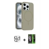 ieg™ iPhone 16 Pro Max Kılıf Yankı Form Serisi - Şeffaf 360 Full Body Arka Koruyucu + Pers Alüminyum Kamera Lens - GS