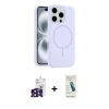 ieg™ iPhone 16 Pro Max Kılıf Yankı Form Serisi - Şeffaf Pasifik Cam Ekran Koruyucu + Bilvis Titan Kamera Lens - SH