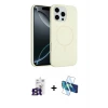 ieg™ iPhone 16 Pro Max Kılıf Yankı Form Serisi - Siyah 3D Antistatik Seramik Nano Ekran Koruyucu + Bilvis Titan Kamera Lens - TMGI