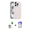 ieg™ iPhone 16 Pro Max Kılıf Yankı Form Serisi - Siyah Bilvis 5in1 3D Magic Cam Ekran Koruyucu + Raze Metal Kamera Lens - NLGY