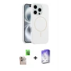 ieg™ iPhone 16 Pro Max Kılıf Yankı Form Serisi - Siyah Bilvis 5in1 3D Magic Cam Ekran Koruyucu + Raze Metal Kamera Lens - NLGY