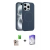ieg™ iPhone 16 Pro Max Kılıf Yankı Form Serisi - Siyah Bilvis 5in1 3D Magic Cam Ekran Koruyucu + Raze Metal Kamera Lens - NLGY