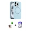 ieg™ iPhone 16 Pro Max Kılıf Yankı Form Serisi - Siyah Bilvis 5in1 3D Magic Cam Ekran Koruyucu + Raze Metal Kamera Lens - NLGY