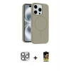 ieg™ iPhone 16 Pro Max Kılıf Yankı Form Serisi - Siyah Buffer Cam Ekran Koruyucu + Pers Alüminyum Kamera Lens - GI
