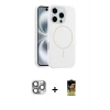 ieg™ iPhone 16 Pro Max Kılıf Yankı Form Serisi - Siyah Buffer Cam Ekran Koruyucu + Pers Alüminyum Kamera Lens - GI