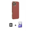 ieg™ iPhone 16 Pro Max Kılıf Yankı Serisi - Siyah Bilvis 5in1 5D Magic Hayalet Cam Ekran Koruyucu + PVD Metal Kamera Lens - SH