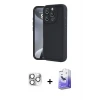ieg™ iPhone 16 Pro Max Kılıf Yankı Yansıma Özel Seri - Siyah Bilvis 5in1 5D Magic Hayalet Cam Ekran Koruyucu + Pers Alüminyum Kamera Lens - GS