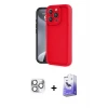 ieg™ iPhone 16 Pro Max Kılıf Yankı Yansıma Özel Seri - Siyah Bilvis 5in1 5D Magic Hayalet Cam Ekran Koruyucu + Pers Alüminyum Kamera Lens - GS