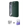 ieg™ iPhone 16 Pro Max Kılıf Yankı Yansıma Özel Seri - Siyah Bilvis 5in1 5D Magic Hayalet Cam Ekran Koruyucu + Pers Alüminyum Kamera Lens - GS