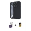 ieg™ iPhone 16 Pro Max Kılıf Yankı Yansıma Özel Seri - Siyah Buffer Cam Ekran Koruyucu + Bilvis Titan Kamera Lens - GS