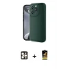 ieg™ iPhone 16 Pro Max Kılıf Yankı Yansıma Özel Seri - Siyah Buffer Cam Ekran Koruyucu + PVD Metal Kamera Lens - GD