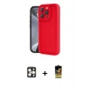 ieg™ iPhone 16 Pro Max Kılıf Yankı Yansıma Özel Seri - Siyah Buffer Cam Ekran Koruyucu + PVD Metal Kamera Lens - GD