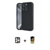 ieg™ iPhone 16 Pro Max Kılıf Yankı Yansıma Özel Seri - Siyah Buffer Cam Ekran Koruyucu + PVD Metal Kamera Lens - GD
