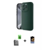 ieg™ iPhone 16 Pro Max Kılıf Yankı Yansıma Özel Seri - Siyah Buffer Hayalet Cam Ekran Koruyucu + Raze Metal Kamera Lens - SH
