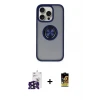 ieg™ iPhone 16 Pro Max Kılıf Yörünge Çizgi - Siyah Buffer Cam Ekran Koruyucu + Bilvis Titan Kamera Lens - SH