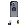 ieg™ iPhone 16 Pro Max Kılıf Yörünge Çizgi - Siyah Buffer Cam Ekran Koruyucu + Bilvis Titan Kamera Lens - TMGI