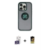 ieg™ iPhone 16 Pro Max Kılıf Yörünge Çizgi - Siyah Buffer Cam Ekran Koruyucu + Bilvis Titan Kamera Lens - TMGI