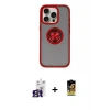 ieg™ iPhone 16 Pro Max Kılıf Yörünge Çizgi - Siyah Buffer Cam Ekran Koruyucu + Bilvis Titan Kamera Lens - TMGI