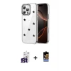 ieg™ iPhone 16 Pro Max Kılıf Yörünge Form - Siyah Buffer Hayalet Cam Ekran Koruyucu + Bilvis Titan Kamera Lens - TMGI