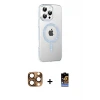 ieg™ iPhone 16 Pro Max Kılıf Yörünge Koleksiyonu - Siyah Buffer Hayalet Cam Ekran Koruyucu + Pers Alüminyum Kamera Lens - CLTM