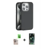 ieg™ iPhone 16 Pro Max Kılıf Zirve Modern Prime - Siyah 360 Mat Full Body Arka Koruyucu + Raze Metal Kamera Lens - NLGY