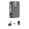 ieg™ iPhone 16 Pro Max Kılıf Zirve Modern Prime - Siyah Buffer Hayalet Cam Ekran Koruyucu + Bilvis Titan Kamera Lens - SH