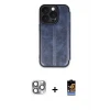 ieg™ iPhone 16 Pro Max Kılıf Zirve Yansıma Serisi - Siyah Buffer Hayalet Cam Ekran Koruyucu + Pers Alüminyum Kamera Lens - GI
