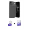 ieg™ iPhone 17 Air Kılıf Eksen Form Prime - Siyah Bilvis 5in1 5D Magic Hayalet Cam Ekran Koruyucu + Bilvis Titan Kamera Lens - GS