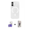 ieg™ iPhone 17 Kılıf Pusula Form Özel Seri - Siyah Bilvis 3D Cam Ekran Koruyucu + Bilvis Titan Kamera Lens - SH