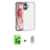 ieg™ iPhone 17 Kılıf Vadi Minimal - Siyah Joko Magic 5D Cam + Raze Metal Kamera Lens - GI