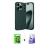 ieg™ iPhone 17 Pro Kılıf Eksen Form Prime - Siyah Bilvis 5in1 5D Magic Hayalet Cam Ekran Koruyucu + Raze Metal Kamera Lens - TU
