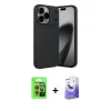ieg™ iPhone 17 Pro Kılıf Eksen Form Prime - Siyah Bilvis 5in1 5D Magic Hayalet Cam Ekran Koruyucu + Raze Metal Kamera Lens - TU