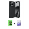 ieg™ iPhone 17 Pro Kılıf Eksen Form Prime - Siyah Bilvis 5in1 5D Magic Hayalet Cam Ekran Koruyucu + Raze Metal Kamera Lens - GS
