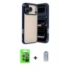 ieg™ iPhone 17 Pro Kılıf Vadi Minimal - Siyah Joko Magic 5D Cam + Raze Metal Kamera Lens - GI