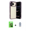 ieg™ iPhone 17 Pro Kılıf Vadi Minimal - Siyah Joko Magic 5D Cam + Raze Metal Kamera Lens - GI