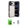 ieg™ iPhone 17 Pro Kılıf Vadi Minimal - Siyah Joko Magic 5D Cam + Raze Metal Kamera Lens - GI