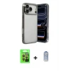 ieg™ iPhone 17 Pro Kılıf Vadi Minimal - Siyah Joko Magic 5D Cam + Raze Metal Kamera Lens - TU