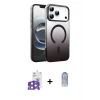 ieg™ iPhone 17 Pro Max Kılıf Ahenk Doku Özel Seri - Siyah Joko Magic 5D Cam + Bilvis Titan Kamera Lens - TU