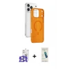 ieg™ iPhone 17 Pro Max Kılıf Ahenk Minimal Serisi - Şeffaf Pasifik Cam Ekran Koruyucu + Bilvis Titan Kamera Lens - GS