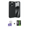 ieg™ iPhone 17 Pro Max Kılıf Eksen Form Prime - Siyah 360 Mat Full Body Arka Koruyucu + Bilvis Titan Kamera Lens - GS