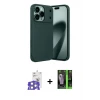 ieg™ iPhone 17 Pro Max Kılıf Eksen Form Prime - Siyah 360 Mat Full Body Arka Koruyucu + Bilvis Titan Kamera Lens - GS