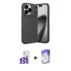 ieg™ iPhone 17 Pro Max Kılıf Eksen Form Prime - Siyah Bilvis 5in1 3D Magic Cam Ekran Koruyucu + Bilvis Titan Kamera Lens - TU