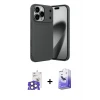 ieg™ iPhone 17 Pro Max Kılıf Eksen Form Prime - Siyah Bilvis 5in1 5D Magic Hayalet Cam Ekran Koruyucu + Bilvis Titan Kamera Lens - NLGY