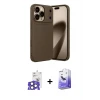 ieg™ iPhone 17 Pro Max Kılıf Eksen Form Prime - Siyah Bilvis 5in1 5D Magic Hayalet Cam Ekran Koruyucu + Bilvis Titan Kamera Lens - NLGY