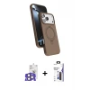 ieg™ iPhone 17 Pro Max Kılıf İz Işık Koleksiyonu - Siyah Bilvis 3X AR Hayalet Cam Ekran Koruyucu + Bilvis Titan Kamera Lens - NLGY