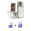 ieg™ iPhone 17 Pro Max Kılıf İz Modern Prime - Siyah Bilvis 5in1 5D Magic Hayalet Cam Ekran Koruyucu + Bilvis Titan Kamera Lens - TU